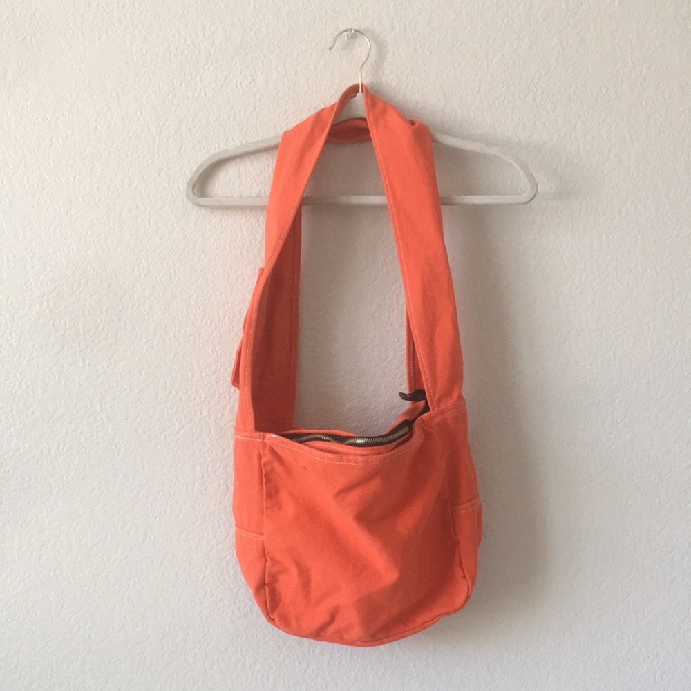 Canvas Bag Zipper Top Side Strap Cargo Pocket
